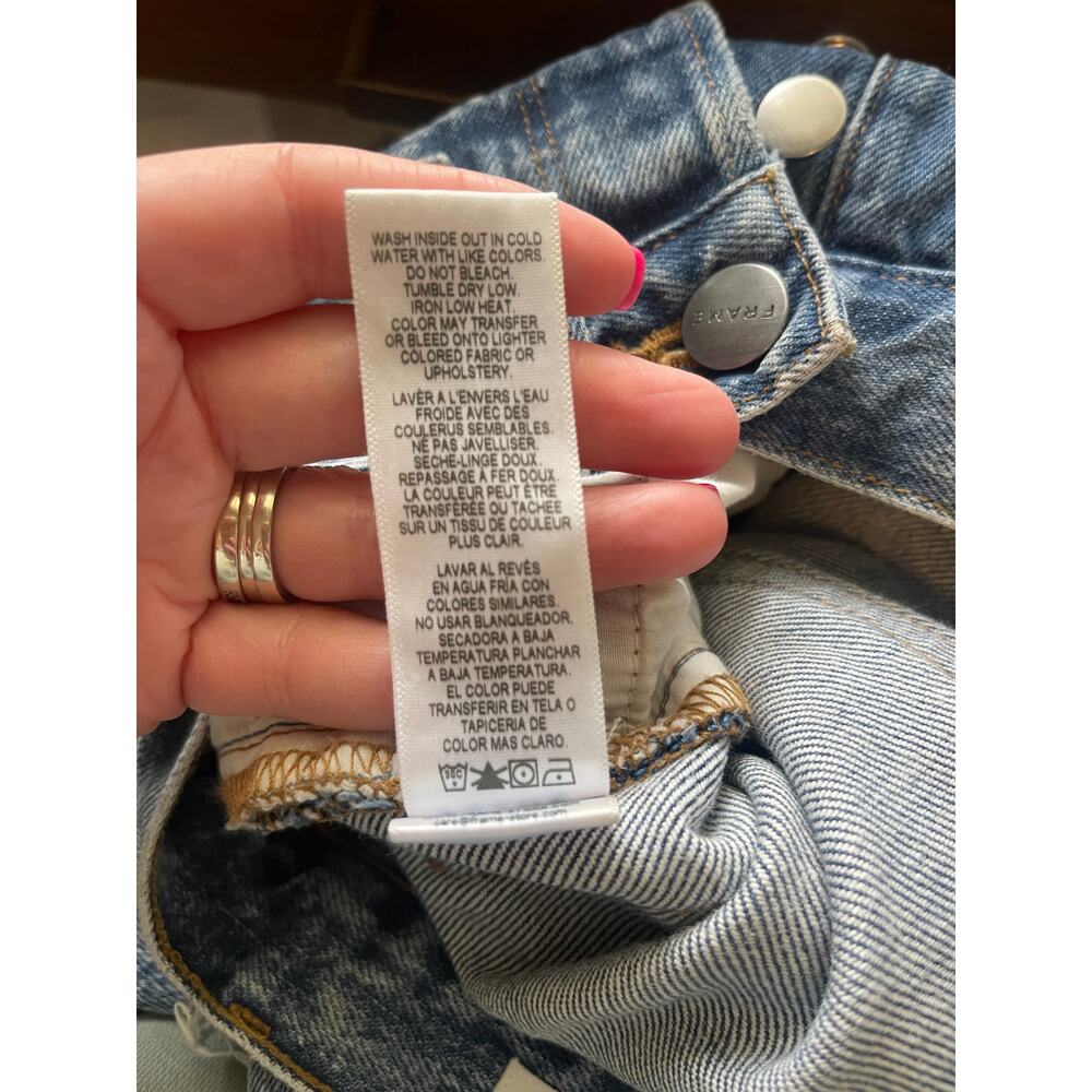 Women's Frame Le Original Distressed High Rise Straight Fit Denim - 24 - Picture 8 of 8